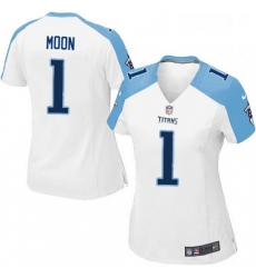 Womens Nike Tennessee Titans 1 Warren Moon Game White NFL Jersey