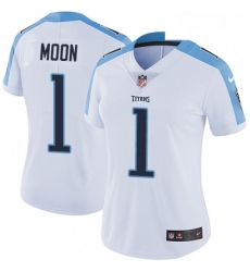 Womens Nike Tennessee Titans 1 Warren Moon White Vapor Untouchable Limited Player NFL Jersey