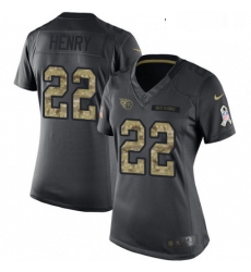 Womens Nike Tennessee Titans 22 Derrick Henry Limited Black 2016 Salute to Service NFL Jersey