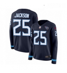 Womens Nike Tennessee Titans 25 Adoree Jackson Limited Navy Blue Therma Long Sleeve NFL Jersey
