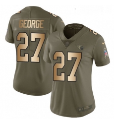 Womens Nike Tennessee Titans 27 Eddie George Limited OliveGold 2017 Salute to Service NFL Jersey
