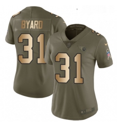 Womens Nike Tennessee Titans 31 Kevin Byard Limited OliveGold 2017 Salute to Service NFL Jersey