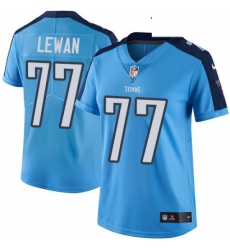 Womens Nike Tennessee Titans 77 Taylor Lewan Limited Light Blue Rush Vapor Untouchable NFL Jersey