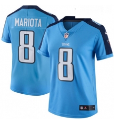 Womens Nike Tennessee Titans 8 Marcus Mariota Elite Light Blue Team Color NFL Jersey