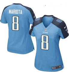 Womens Nike Tennessee Titans 8 Marcus Mariota Game Light Blue Team Color NFL Jersey