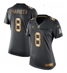 Womens Nike Tennessee Titans 8 Marcus Mariota Limited BlackGold Salute to Service NFL Jersey