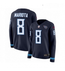 Womens Nike Tennessee Titans 8 Marcus Mariota Limited Navy Blue Therma Long Sleeve NFL Jersey