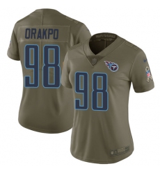 Womens Nike Titans #98 Brian Orakpo Olive  Stitched NFL Limited 2017 Salute to Service Jersey