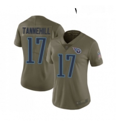 Womens Tennessee Titans 17 Ryan Tannehill Limited Olive 2017 Salute to Service Football Jersey