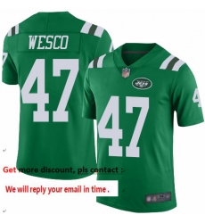 Jets 47 Trevon Wesco Green Men Stitched Football Limited Rush Jersey