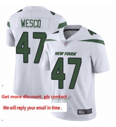Jets 47 Trevon Wesco White Men Stitched Football Vapor Untouchable Limited Jersey
