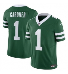 Men New York Jets 1 Sauce Gardner Green 2024 F U S E  Vapor Limited Stitched Jersey
