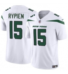 Men New York Jets 15 Brett Rypien 2023 F U S E  White Vapor Untouchable Limited Stitched Jersey