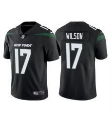 Men New York Jets 17 Garrett Wilson 2022 Black Vapor Untouchable Limited Stitched jersey