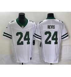 Men New York Jets 24 Darrelle Revis White 2023 F U S E Vapor Limited Throwback Stitched Football Jersey