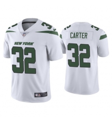 Men New York Jets 32 Michael Carter 2021 White Vapor Untouchable Limited Stitched Jersey