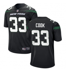 Men New York Jets 33 Dalvin Cook Black Stitched Game Jersey