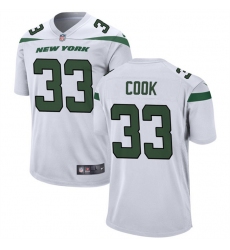 Men New York Jets 33 Dalvin Cook White Stitched Game Jersey