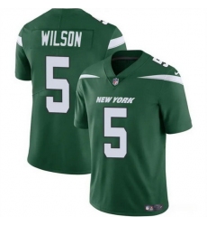 Men New York Jets 5 Garrett Wilson Green Vapor Untouchable Limited Stitched Jersey