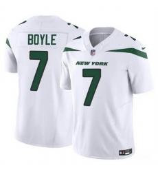 Men New York Jets 7 Tim Boyle 2023 F U S E  White Vapor Untouchable Limited Stitched Jersey