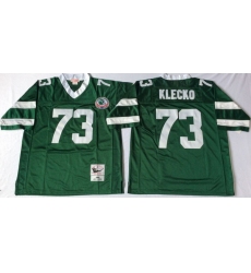 Men New York Jets 73 Joe Klecko Green M&N Throwback Jersey