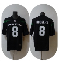 Men New York Jets 8 Aaron Rodgers 2023 F U S E  Black Vapor Untouchable Limited Stitched Jersey