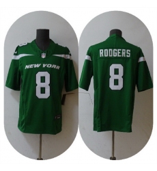 Men New York Jets 8 Aaron Rodgers 2023 F U S E  Green Vapor Untouchable Limited Stitched Jersey