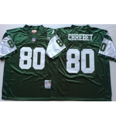 Men New York Jets 80 Wayne Chrebet Green M&N Throwback Jersey