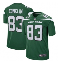 Men New York Jets 83 Tyler Conklin 2022 Green Stitched Game Jersey