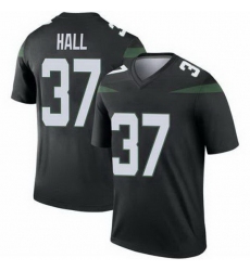Men New York Jets Bryce Hall #37 Black Vapor Limited Stitched Football Jersey
