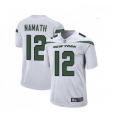 Mens New York Jets 12 Joe Namath Game White Football Jersey