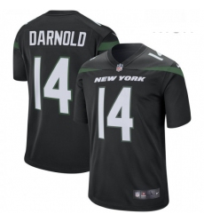 Mens New York Jets 14 Sam Darnold Nike Black Player Game Jersey