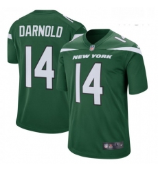 Mens New York Jets 14 Sam Darnold Nike Green Player Game Jersey