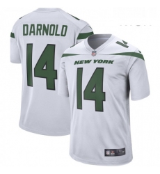 Mens New York Jets 14 Sam Darnold Nike White Player Game Jersey