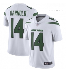 Mens New York Jets 14 Sam Darnold Nike White Vapor Limited Jersey