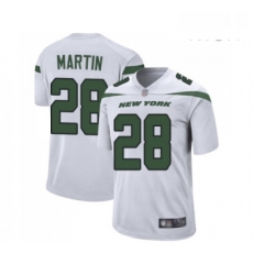 Mens New York Jets 28 Curtis Martin Game White Football Jersey