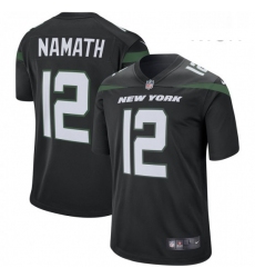 Mens New York Jets Joe 12 Namath Nike Retired Player Game Jersey Black