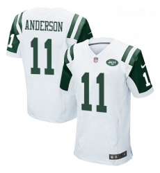 Mens Nike New York Jets 11 Robby Anderson Elite White NFL Jersey