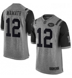Mens Nike New York Jets 12 Joe Namath Limited Gray Gridiron NFL Jersey