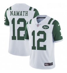 Mens Nike New York Jets 12 Joe Namath White Vapor Untouchable Limited Player NFL Jersey