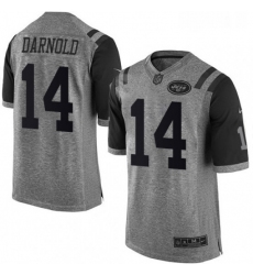 Mens Nike New York Jets 14 Sam Darnold Limited Gray Gridiron NFL Jersey