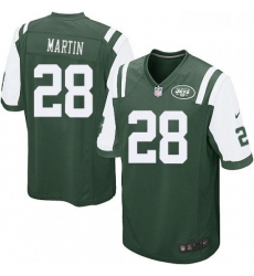 Mens Nike New York Jets 28 Curtis Martin Game Green Team Color NFL Jersey