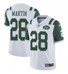 Mens Nike New York Jets 28 Curtis Martin White Vapor Untouchable Limited Player NFL Jersey