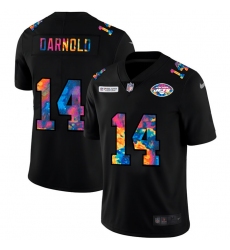 New York Jets 14 Sam Darnold Men Nike Multi Color Black 2020 NFL Crucial Catch Vapor Untouchable Limited Jersey