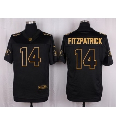 Nike Jets #14 Ryan Fitzpatrick Black Mens Stitched NFL Elite Pro Line Gold Collection Jersey