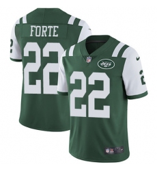 Nike Jets #22 Matt Forte Green Team Color Mens Stitched NFL Vapor Untouchable Limited Jersey