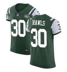 Nike Jets #30 Thomas Rawls Green Team Color Mens Stitched NFL Vapor Untouchable Elite Jersey