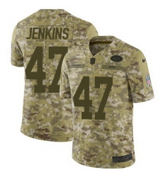 Nike Jets #47 Jordan Jenkins Camo Mens Stitched NFL Limited 2018 Salute To Service Jersey