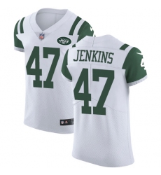 Nike Jets #47 Jordan Jenkins White Mens Stitched NFL Vapor Untouchable Elite Jersey