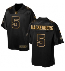 Nike Jets #5 Christian Hackenberg Black Mens Stitched NFL Elite Pro Line Gold Collection Jersey